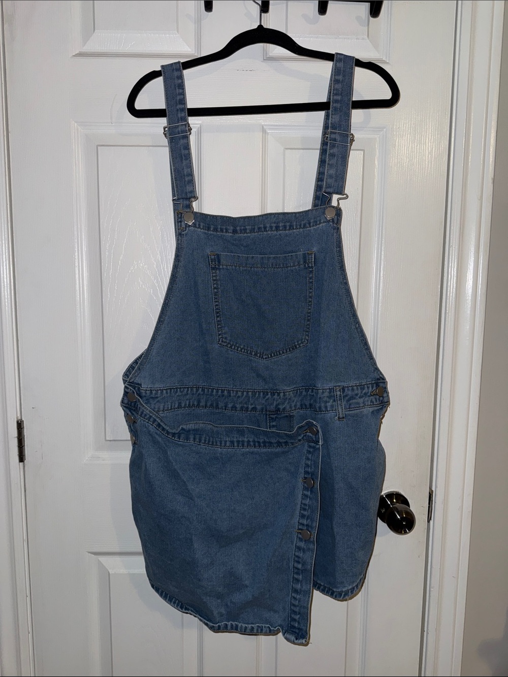 SHEIN Blue Denim Pinafore Skirt with Adjustable Straps